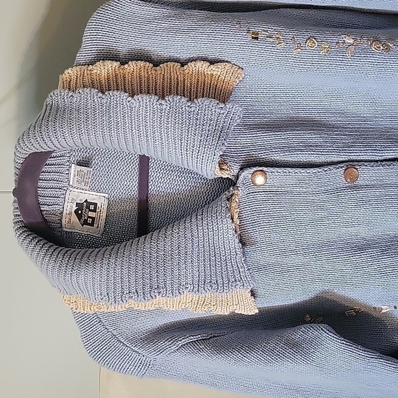 Storybook Knits Blue Embroidery Sweater - Picture 3 of 12